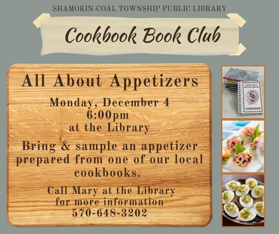 Library Cooking Club Cookbook Book Club – Shamokin-Coal Township Public Library